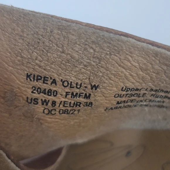 Olukai Kipe'a 'Olu Women's Leather Slide Boho Sahara Tan Beach Sandal 8 - Picture 9 of 16